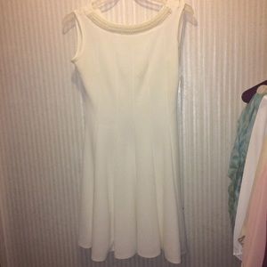 off white dress with pearls
